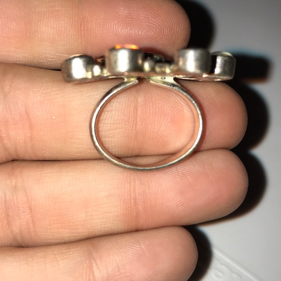 Garnet and opal mandala ring - Picture 4 of 4